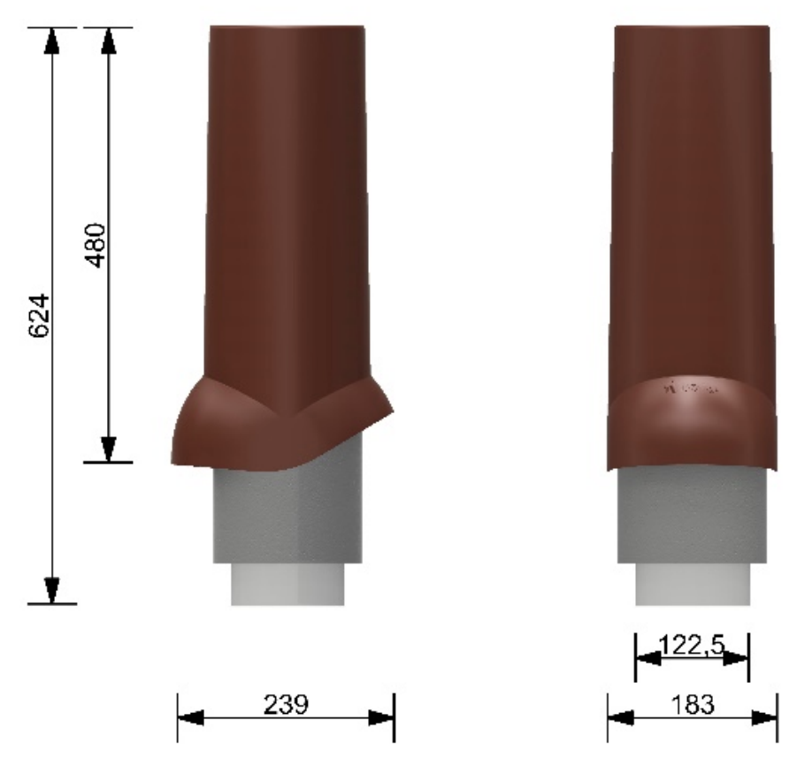 Döcke PREMIUM Выход вентиляционный ИЗЛ-125/700/ труба